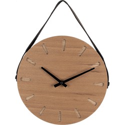 Clayre & Eef Wandklok  Ø 30 cm Bruin MDF Muurklok