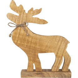 Clayre & Eef Decoratie Hert 15x5x29 cm Bruin Hout