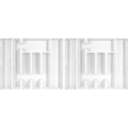 Set van 2x stuks uitschuifbare bestekbakken/bestekhouders wit 44 cm - Bestekbakken