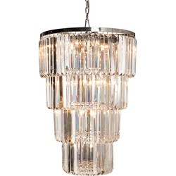 LumiLamp Kroonluchter  Ø 65x96 cm Transparant Ijzer Glas Hanglamp