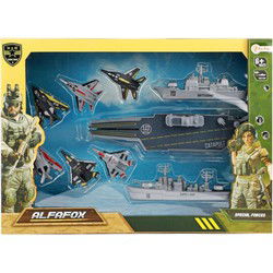 Toi Toys Alfafox Militair Vliegdekschip met Lanceer Straaljagers