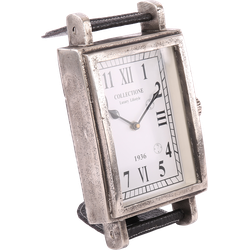 Horloge klok Louis 29909 ruw nickel + witte wijzerplaat