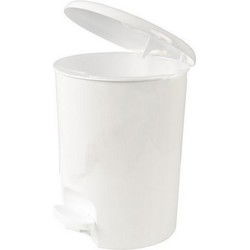 Pedaalemmer Klassiek 5 Liter - diameter 20 cm, Hoogte = 25 cm - Wit