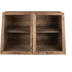 Clayre & Eef Vitrinekast  60x26x36 cm Bruin Hout Glas Opbergkast