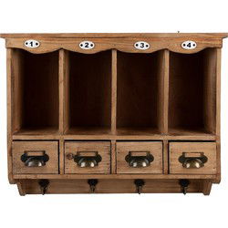 Clayre & Eef Wandkast Bruin Hout