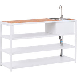 AVETRANA - Buitenkeuken met wasbak - Wit - Staal