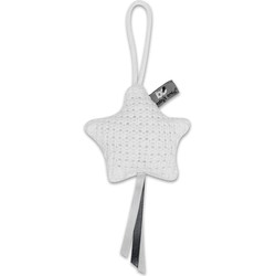 Baby's Only Gebreide decoratie hanger ster Robust - Decoratieve accessoires - Wit - Met ophanglusje
