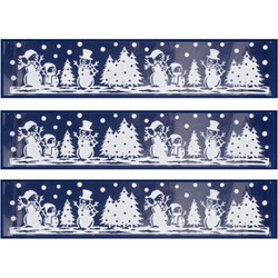 3x stuks velletjes kerst raamstickers sneeuw landschap 12,5 x 58,5 cm - Feeststickers