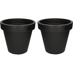 Prosperplast Bloempot - 4x - D35 x H31 cm - antraciet grijs - kunststof - Plantenpotten