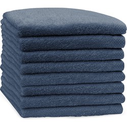 Eleganzzz Handdoek 100% Katoen 50x100cm - ocean blue - Set van 8