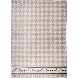 Clayre & Eef Plaid  130x170 cm Bruin Wit Polyester Teckels Deken