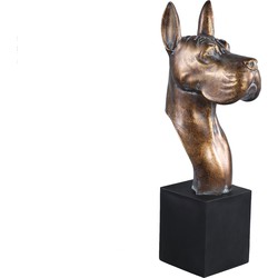 PTMD Samuelo Gold poly statue dog head on base