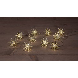 10Pcs Silver 3D Star 6,5 cm 10Led Warm White 1,5M