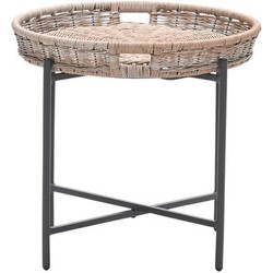 Benidorm bijzettafel - diameter 60xH50 cm -  c.black - natural