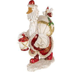Clayre & Eef Beeld Eend 11x7x17 cm Wit Rood Kunststof
