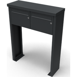 Multibox brievenbus 2 breed en 1 hoog zwart