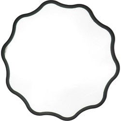 Mirror - Make up Mirror- Weaving Round - Metal - Black -  25x1x25cm