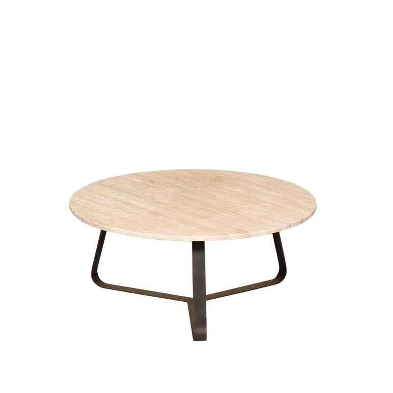 PTMD Micka Black Travertine Coffeetable Round Medium - 
