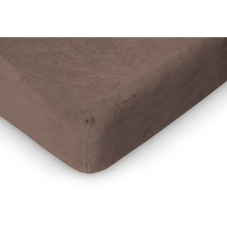 LINNICK Badstof Velours Topper Hoeslaken - taupe - 2 Persoons - 120/140x200cm