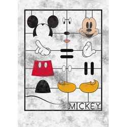 Sanders & Sanders fotobehang Mickey Mouse grijs, rood en geel - 200 x 280 cm - 612736