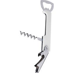 Flesopener/kurkentrekker - kelnersmes - Creme wit - 12 x 3,5 x 1,5 cm - Flesopeners