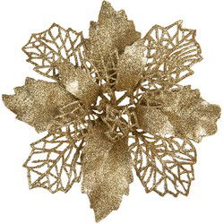 Clayre & Eef Kunstplant Kerstster Ø 22x5 cm Goudkleurig Kunststof
