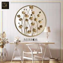 LW Collection LW Collection Wandspiegel goud rond 71x71 cm metaal