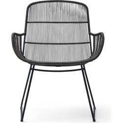Riviera Maison Tuinstoel - Draadstoel - Hartford Outdoor Lounge Chair - Zwart 