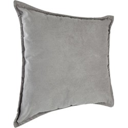 Atmosphera Bank/sierkussens huiskamer Sophia - 45 x 45 cm - zilvergrijs - polyester - met rits - Sierkussens