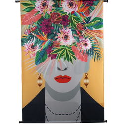 SVJ Gezichtsbloemen Wanddecoratie - 105x136 cm - Velvet - Meerkleurig
