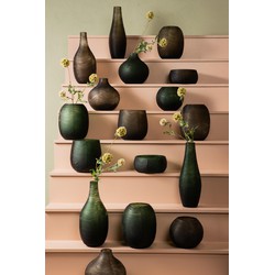 PTMD Vaas Elichi - 20x20x25 cm - Glas - Groen