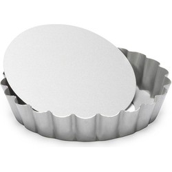 Ronde mini taart/quiche bakvorm zilver 10 cm - Bakringen