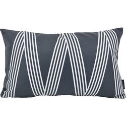 Zwart/Wit Zigzag - Outdoor | 30 x 50 cm | Kussenhoes | Polyester