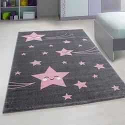 Kids Kinderkamer Sterren Roze vloerkleed - - 140 X 200 CM