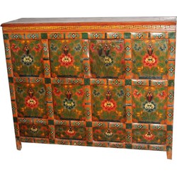 Fine Asianliving Antieke Tibetaanse Kast Handgemaakt B133xD43xH108cm