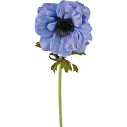 Greenmoods Kunstbloem Anemoon - Kroonanemoon - Anemone - Nep plant - 1 Stuk - 35cm - Blauw