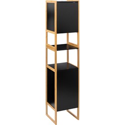 5five Natureo Hoge Badkamerkast 33x33x170 cm met legplanken - Zwart
