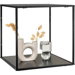 Vita Wallshelf - Shelf with black frame and black shelves 36x36x36 cm