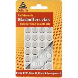Glasbuf. vlak 10x1,8mm transp 32st