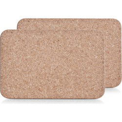 Zeller placemats/onderzetters van kurk - 4x - met waslaag - 20 x 30 cm - Placemats