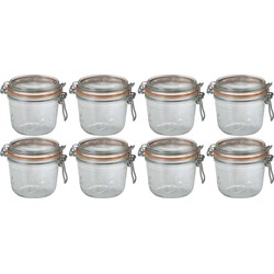 8x Luchtdichte weckpotten transparant glas 500 ml - Weckpotten