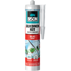 Siliconenkit Glas Transparant Koker 300 ml - Bison