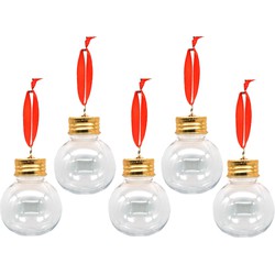 Stern Fabrik kerstballen - vulbaar - likeur/vloeistof - 6x- 50 ml -6cm - Kerstbal