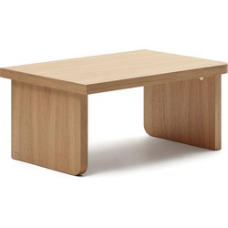 Kave Home - Oaq salontafel in eiken fineer met natuurlijke afwerking 82 x 60 cm FSC Mix Credit