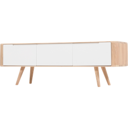 Ena lowboard houten tv meubel whitewash - 135 x 55 cm