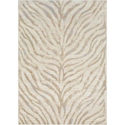 Boho Zebra Tapijt CYBELE - Grijs/Beige - 200x275 cm