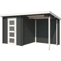 Outdoor life blokhut Jelle carbon grey-wit, 370 x 175 cm