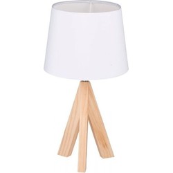 Schemerlamp/tafellamp houten voet 40 cm - Tafellampen