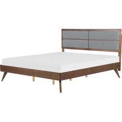 Beliani POISSY - Tweepersoonsbed-Grijs-MDF