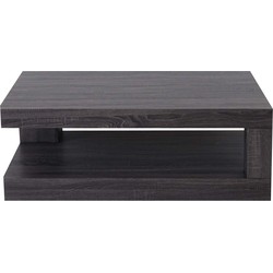 Cosmo Casa  Salontafel - Woonkamertafel - 3D - Structuur - 40x110x60cm - Gecertificeerd - Zwarte eikenhouten uitstraling